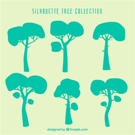 silhouette trees collection  flat style nohatcc