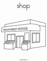 Shop Coloring Grocery Store Built California Usa sketch template