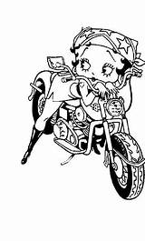 Coloring Boop Betty Pages Motorcycle Kids Adult Style Ride Choose Board sketch template