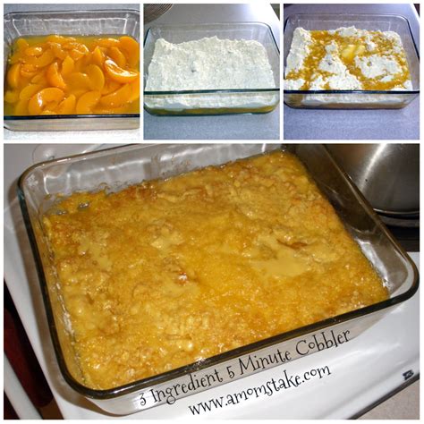 ingredient peach cobbler  cake mix   mins recipe  moms