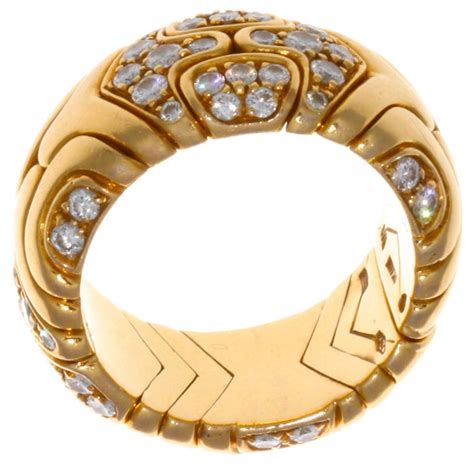 Vintage Bulgari Diamond 18 Karat Gold Ring For Sale At 1stdibs