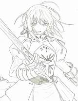 Fate Saber Zero Stay Pages Night Coloring Deviantart Sketch Pre Grand Order Template sketch template