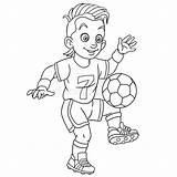 Footballer Jugador Calciatore Ragazzo Contorno Kleurende Boy Giocatore Americano Tekening Voetballer Isolato Coloritura sketch template