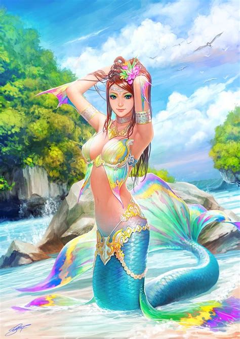 Pin By William Merrill On Fantasy And Sci Fi Art Anime Mermaid