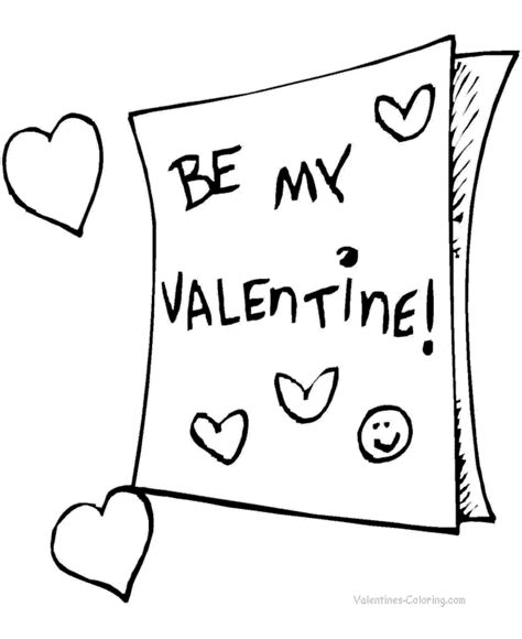 valentines day card coloring page