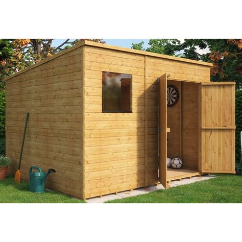 ft  ft shiplap pent shed  double doors   window shedsfirst
