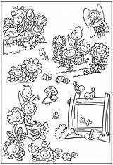 Coloring Garden Pages Flower Beautiful Gardening Color Fairy House Flowers Print Kids Colorful Touch Add Little Insects These sketch template