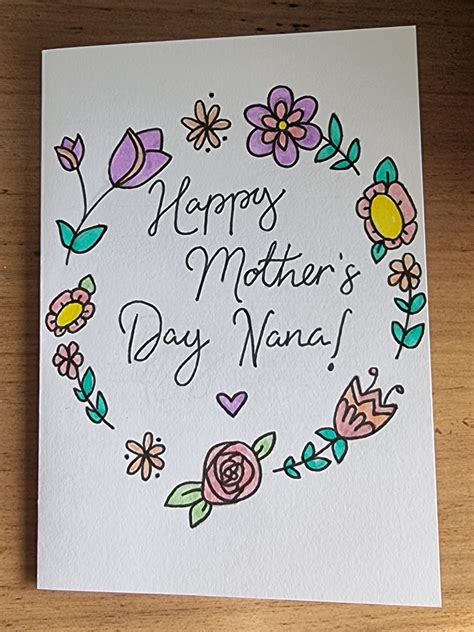 floral happy mothers day nana card etsy