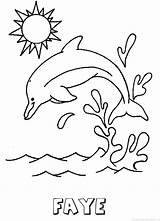 Faye Kleurplaten Naam Kleurplaat Dolphin Dolfijn sketch template