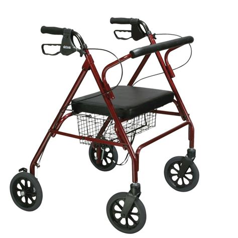 drive medical red heavy duty rollator sports supports mobility healthcare products