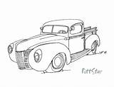 Coloring Chevy Truck Pages Ford Pickup Old 1940 Vintage Trucks Silverado Printable Instant Drawing Car Line Getcolorings Getdrawings Etsy Cars sketch template