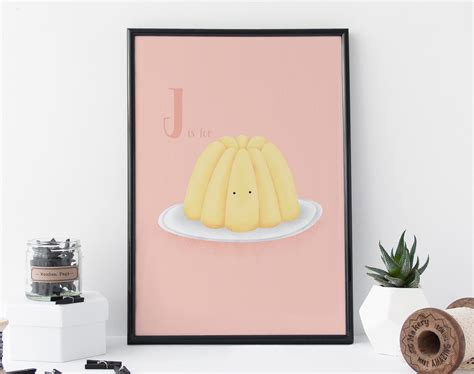 jelly jelly illustration letter print jelly   etsy