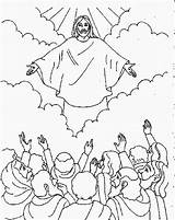 Jesus Coloring Pages Ascension Christ Sheets Sunday Bible Colouring Crafts Para Colorear School Easter Kids Children Familyholiday Holiday Family Catholic sketch template