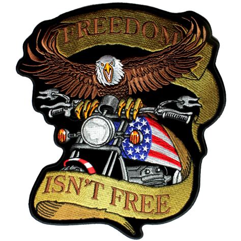 patriotic freedom    motorcycle eagle embroidered biker patch