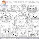 Breakfast Pages Coloring Commercial Use Stamp Digi Digital Color Kids Printable Choose Board Cute Doodle Getcolorings Doodles sketch template