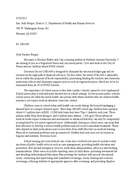 blaker nur  letter  legislator screening medicine nursing