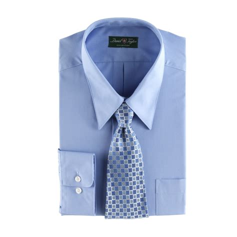 david taylor collection mens dress shirt tie set