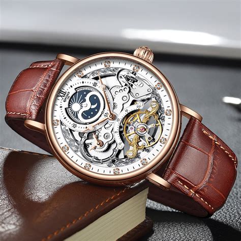kinyued automatic   moon phase luxury steampunk men mechanical