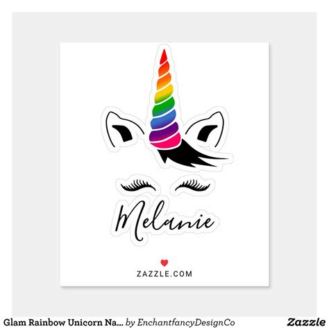 glam rainbow unicorn  sticker httpswwwzazzlecomglamrainbow