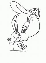 Tweety Coloring Pages Disney Baby Bird Piolin Sylvester Wearing Para Dibujos Colorear Kleurplaten Hat Summer Per sketch template