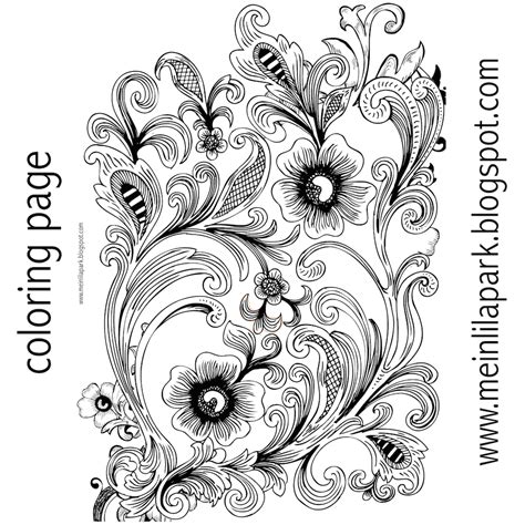 printable floral coloring page ausmalbild freebie