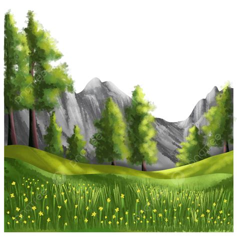 ilustracao de paisagem de montanha natureza  gratis png