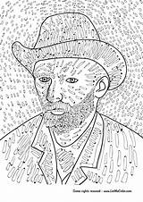 Van Gogh Vincent Coloring Pages Kids Self Portrait Printable sketch template