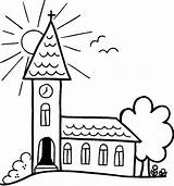Church Coloring Catholic Mass Drawing Cartoon Buildings Printable Architecture Building Getcolorings Getdrawings sketch template