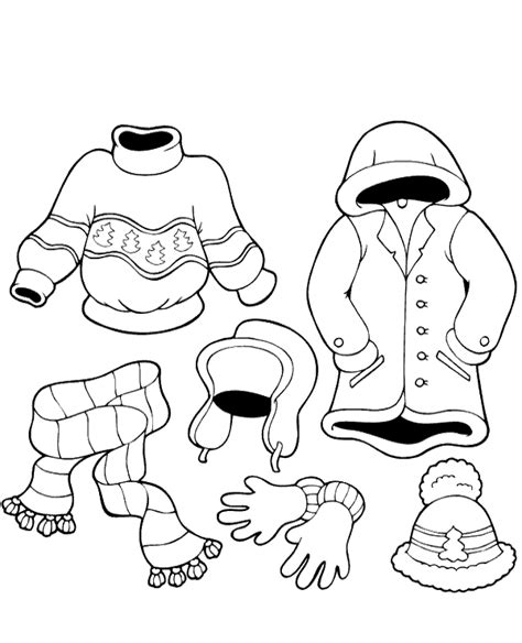 winter clothes coloring picture topcoloringpagesnet