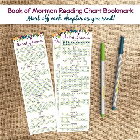 book  mormon reading chart bookmark reading charts reading