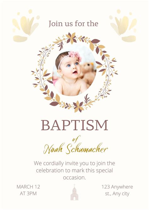 printable customizable baptism invitation templates canva buchcom