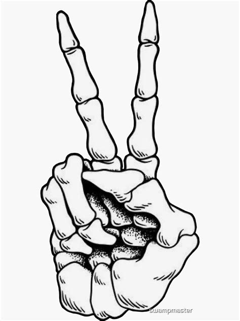 peace sign skeleton hand sticker  sale  swampmaster redbubble