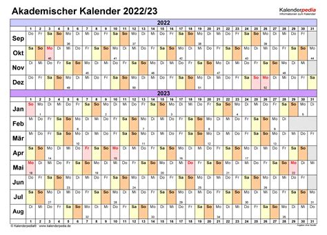 akademischer kalender  als  vorlagen