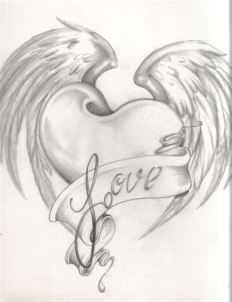 gambar cool drawings hearts coloring page clip art library roses wings