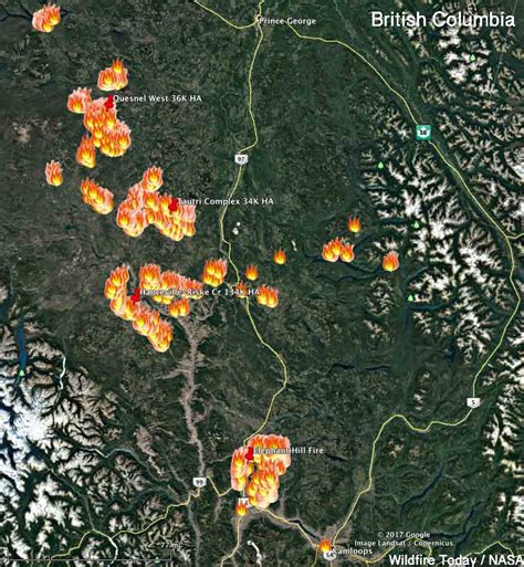 bc wildfire map   map   world