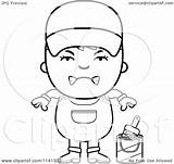 Painter Angry Boy Clipart Cartoon Outlined Coloring Vector Thoman Cory Regarding Notes sketch template