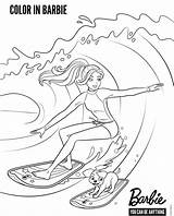 Barbie Surfer Surfing sketch template