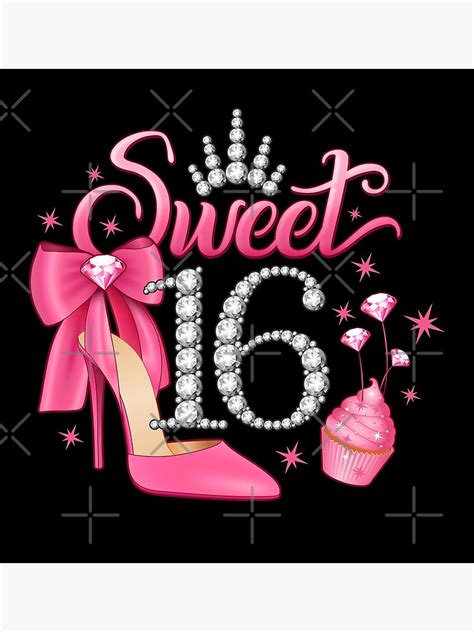 16th Birthday Sweet 16 Girls Poster For Sale By Iclipart Redbubble