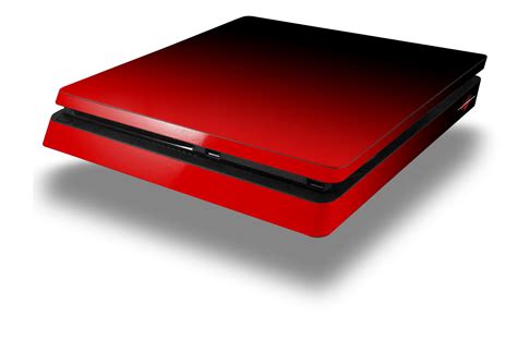 vinyl decal skin wrap compatible  sony playstation  slim console smooth fades red black
