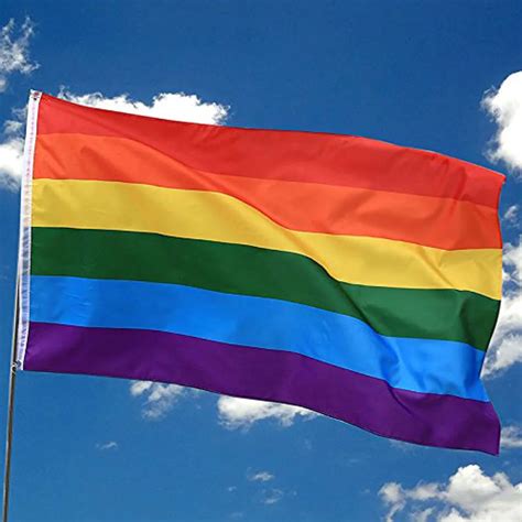 buy  piece colorful rainbow flag polyester large gay pride flag  brass