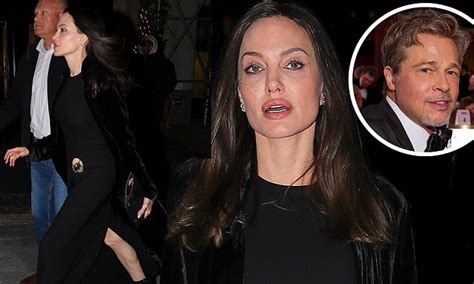 angelina jolie dons a form fitting dress to dinner in nyc as ex brad
