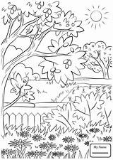 Coloring Pages Summer Garden Printable Nature Color Sheets sketch template