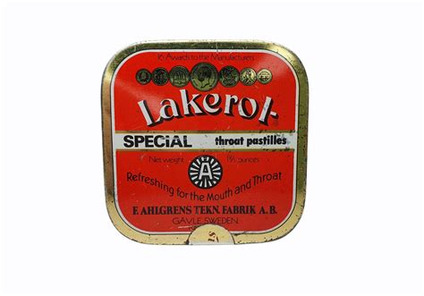 Vintage Lakerol Tin Box Rare Vintage Swedish Lakerol Throat Pastilles