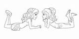 Coloring Pages Friends Girls Print Printable Size sketch template