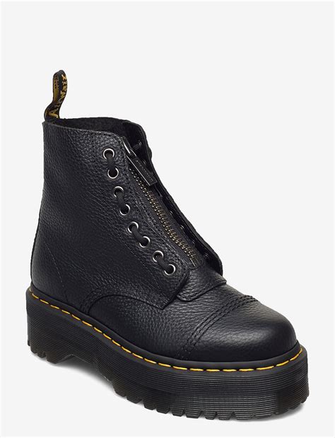 dr martens sinclair black milled nappa flat ankle boots booztcom