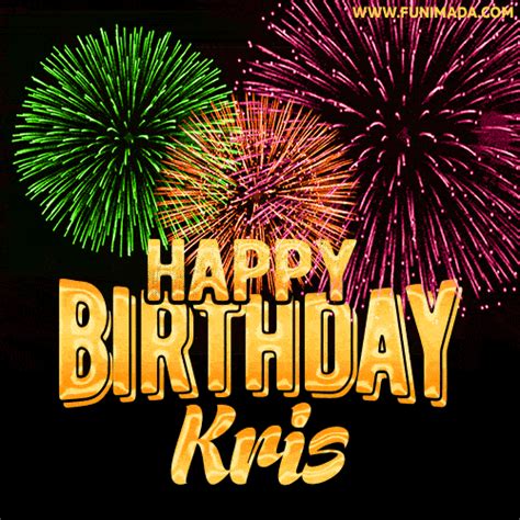 wishing   happy birthday kris  fireworks gif animated