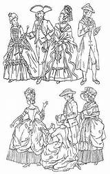 Clothing Coloring Moda Revolution French Para Pages 1770 Francesa 1800 La Colorear Colouring Dibujos 1700s Versailles Revolutie During Franse Fashion sketch template