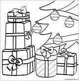 Wrapped Gifts Pages Xmas Coloring Tree Color Online Kids Christmas sketch template