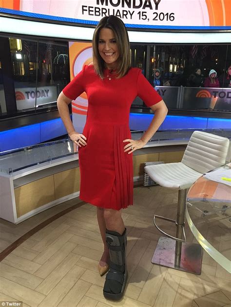 today show s savannah guthrie wears medical boot on her left leg