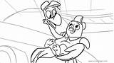 Coloring Pip Tots Freddy Flamingo Penguin sketch template